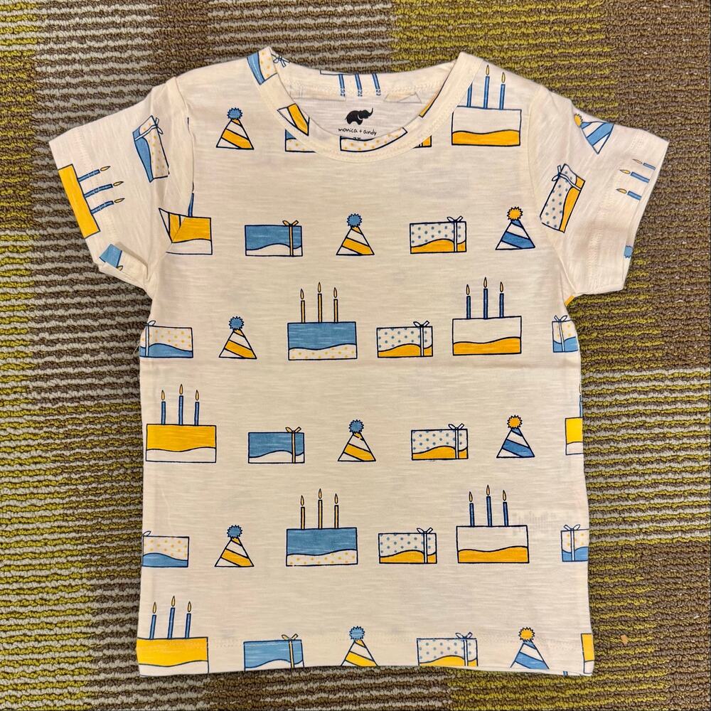 Happy Birthday Party Hat Tshirt Crewneck Organic Cotton NEW Monica + Andy